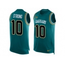 Men Nike Jacksonville Jaguars #10 Jaelen Strong Limited Teal Green Player Name & Number Tank Top NFL Jersey