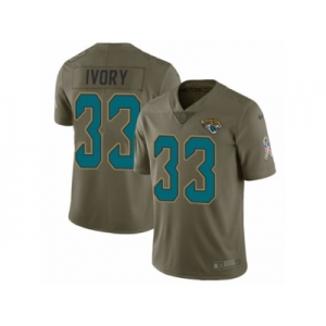 Men Nike Jacksonville Jaguars #33 Chris Ivory Limited Olive 2017 Salute to Service NFL Jersey