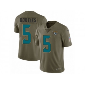 Men Nike Jacksonville Jaguars #5 Blake Bortles Limited Olive 2017 Salute to Service NFL Jersey