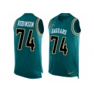 Men Nike Jacksonville Jaguars #74 Cam Robinson Limited Teal Green Player Name & Number Tank Top NFL Jersey