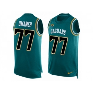 Men Nike Jacksonville Jaguars #77 Patrick Omameh Limited Teal Green Player Name & Number Tank Top NFL Jersey