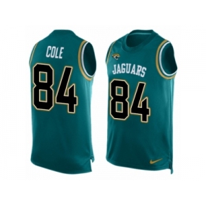 Men Nike Jacksonville Jaguars #84 Keelan Cole Limited Teal Green Player Name & Number Tank Top NFL Jersey