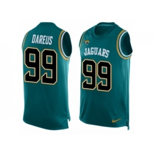 Men Nike Jacksonville Jaguars #99 Marcell Dareus Limited Teal Green Player Name & Number Tank Top NFL Jersey