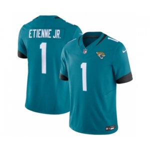 Men's Jacksonville Jaguars #1 Travis Etienne Jr. Teal Vapor Untouchable Limited Stitched Jersey