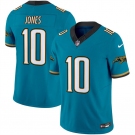 Men's Jacksonville Jaguars #10 Mac Jones Teal 2024 F.U.S.E. Prowler Throwback Vapor Limited Football Stitched Jersey