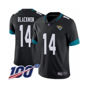 Men's Jacksonville Jaguars #14 Justin Blackmon Black Team Color Vapor Untouchable Limited Player 100th Season Football Jersey