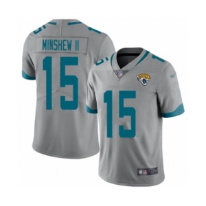 Men's Jacksonville Jaguars #15 Gardner Minshew II Silver Inverted Legend Limited Football Jersey