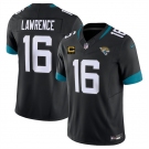 Men's Jacksonville Jaguars #16 Trevor Lawrence Black 2025 With 4-Star C Patch F.U.S.E. Vapor Limited Football Stitched Jersey