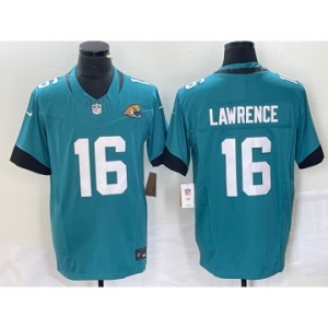Men's Jacksonville Jaguars #16 Trevor Lawrence Teal 2023 FUSE Vapor Limited Stitched Jersey