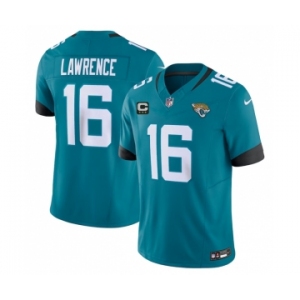Men's Jacksonville Jaguars #16 Trevor Lawrence Teal 2023 F.U.S.E With 3- Star C Patch Vapor Untouchable Limited Football Stitched Jersey