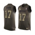 Men's Jacksonville Jaguars #17 DJ Chark Limited Green Salute to Service Tank Top Football Jersey