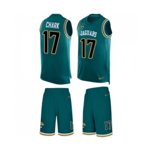 Men's Jacksonville Jaguars #17 DJ Chark Limited Teal Green Tank Top Suit Football Jersey