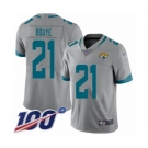 Men's Jacksonville Jaguars #21 A.J. Bouye Silver Inverted Legend Limited 100th Season Football Jersey