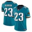 Men's Jacksonville Jaguars #23 Foye Oluokun Teal 2024 F.U.S.E. Prowler Throwback Vapor Limited Football Stitched Jersey