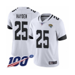Men's Jacksonville Jaguars #25 D.J. Hayden White Vapor Untouchable Limited Player 100th Season Football Jersey