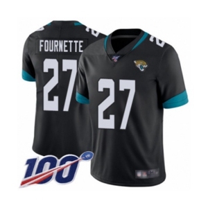 Men's Jacksonville Jaguars #27 Leonard Fournette Black Team Color Vapor Untouchable Limited Player 100th Season Football Jersey