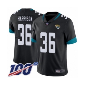 Men's Jacksonville Jaguars #36 Ronnie Harrison Black Team Color Vapor Untouchable Limited Player 100th Season Football Jersey