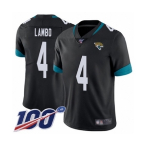 Men's Jacksonville Jaguars #4 Josh Lambo Black Team Color Vapor Untouchable Limited Player 100th Season Football Jersey