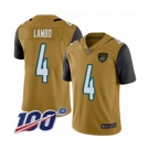 Men's Jacksonville Jaguars #4 Josh Lambo Limited Gold Rush Vapor Untouchable 100th Season Football Jersey