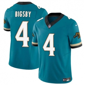 Men's Jacksonville Jaguars #4 Tank Bigsby Teal 2024 F.U.S.E. Prowler Throwback Vapor Limited Stitched Football Jersey
