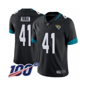 Men's Jacksonville Jaguars #41 Josh Allen Black Team Color Vapor Untouchable Limited Player 100th Season Football Jersey