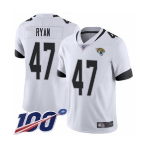 Men's Jacksonville Jaguars #47 Jake Ryan White Vapor Untouchable Limited Player 100th Season Football Jersey