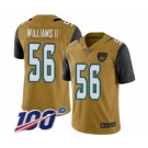Men's Jacksonville Jaguars #56 Quincy Williams II Limited Gold Rush Vapor Untouchable 100th Season Football Jersey