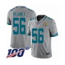Men's Jacksonville Jaguars #56 Quincy Williams II Silver Inverted Legend Limited 100th Season Football Jesey