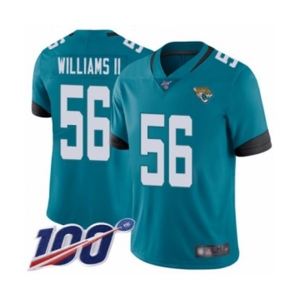 Men's Jacksonville Jaguars #56 Quincy Williams II Teal Green Alternate Vapor Untouchable Limited Player 100th Season Football Jersey