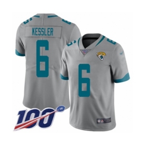 Men's Jacksonville Jaguars #6 Cody Kessler Silver Inverted Legend Limited 100th Season Football Jersey