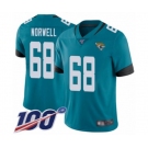 Men's Jacksonville Jaguars #68 Andrew Norwell Teal Green Alternate Vapor Untouchable Limited Player 100th Season Football Jersey