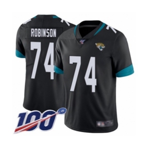 Men's Jacksonville Jaguars #74 Cam Robinson Black Team Color Vapor Untouchable Limited Player 100th Season Football Jersey