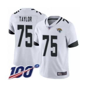 Men's Jacksonville Jaguars #75 Jawaan Taylor White Vapor Untouchable Limited Player 100th Season Football Jersey