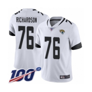 Men's Jacksonville Jaguars #76 Will Richardson White Vapor Untouchable Limited Player 100th Season Football Jersey