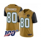 Men's Jacksonville Jaguars #80 James O'Shaughnessy Limited Gold Rush Vapor Untouchable 100th Season Football Jersey
