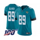 Men's Jacksonville Jaguars #89 Josh Oliver Teal Green Alternate Vapor Untouchable Limited Player 100th Season Football Jersey