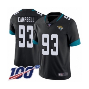 Men's Jacksonville Jaguars #93 Calais Campbell Black Team Color Vapor Untouchable Limited Player 100th Season Football Jersey