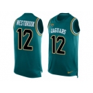 Men's Nike Jacksonville Jaguars #12 Dede Westbrook Limited Teal Green Player Name & Number Tank Top NFL Jersey
