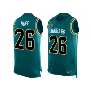 Men's Nike Jacksonville Jaguars #26 Marqueston Huff Limited Teal Green Player Name & Number Tank Top NFL Jersey