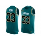 Men's Nike Jacksonville Jaguars #33 Chris Ivory Limited Teal Green Player Name & Number Tank Top NFL Jersey