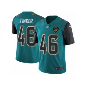 Men's Nike Jacksonville Jaguars #46 Carson Tinker Vapor Untouchable Limited Teal Green Team Color NFL Jersey