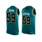 Men's Nike Jacksonville Jaguars #59 Arthur Brown Limited Teal Green Player Name & Number Tank Top NFL Jersey