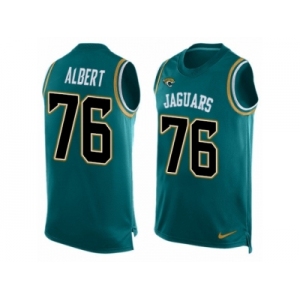 Men's Nike Jacksonville Jaguars #76 Branden Albert Limited Teal Green Player Name & Number Tank Top NFL Jersey
