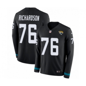 Men's Nike Jacksonville Jaguars #76 Will Richardson Limited Black Therma Long Sleeve NFL Jersey