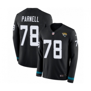 Men's Nike Jacksonville Jaguars #78 Jermey Parnell Limited Black Therma Long Sleeve NFL Jersey