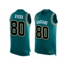 Men's Nike Jacksonville Jaguars #80 Mychal Rivera Limited Teal Green Player Name & Number Tank Top NFL Jersey