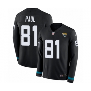 Men's Nike Jacksonville Jaguars #81 Niles Paul Limited Black Therma Long Sleeve NFL Jersey