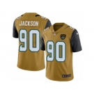 Men's Nike Jacksonville Jaguars #90 Malik Jackson Limited Gold Rush NFL Jersey