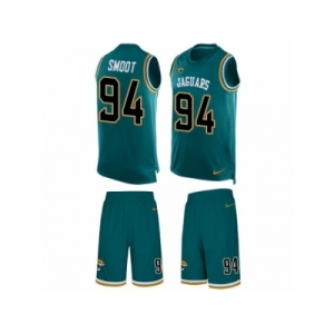 Men's Nike Jacksonville Jaguars #94 Dawuane Smoot Limited Teal Green Tank Top Suit NFL Jersey