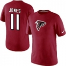 Mens Atlanta Falcons 11 Julio Jones Nike Red Player Name and Number T-Shirt